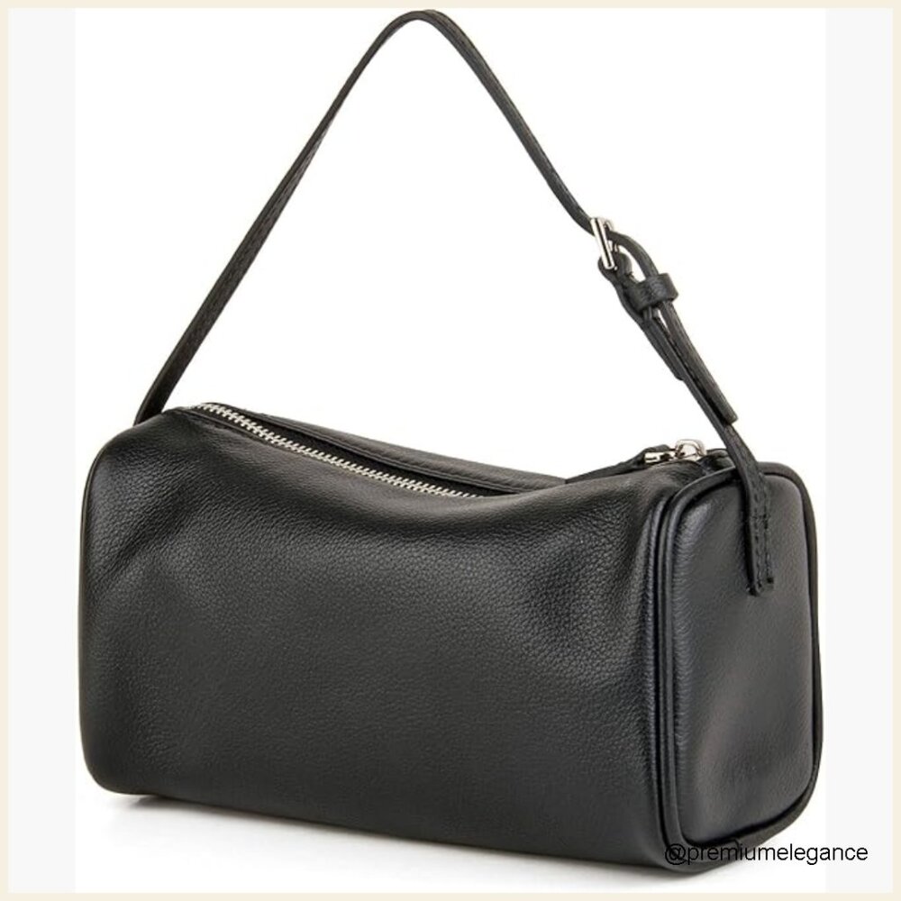Premium Full-Grain Leather Hobo Crossbody Bag Adjustable Strap Small